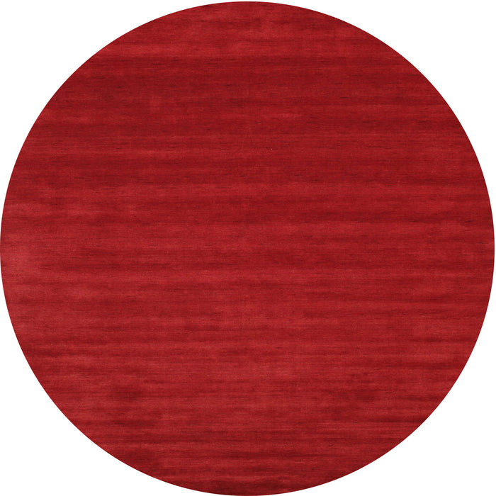 Round Machine Washable Contemporary Red Rug, wshcon111