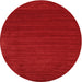 Round Machine Washable Contemporary Red Rug, wshcon111