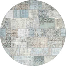 Round Machine Washable Contemporary Dark Gray Rug, wshcon1125