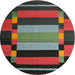 Round Contemporary Hazel Green Modern Rug, con1129