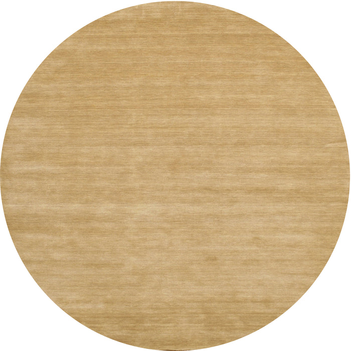 Round Contemporary Yellow Solid Rug, con112