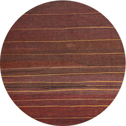 Round Contemporary Saffron Red Modern Rug, con1143