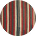 Round Machine Washable Contemporary Dark Almond Brown Rug, wshcon1153