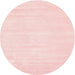 Round Machine Washable Contemporary Light Red Pink Rug, wshcon115