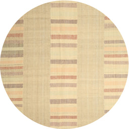 Round Contemporary Brown Gold Solid Rug, con1160