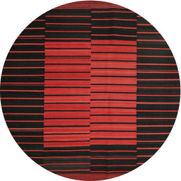 Round Contemporary Charcoal Black Oriental Rug, con1166