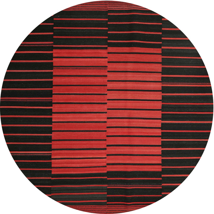 Round Contemporary Charcoal Black Oriental Rug, con1166