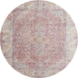 Round Machine Washable Contemporary Desert Sand Beige Rug, wshcon1167