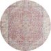 Round Contemporary Desert Sand Beige Modern Rug, con1167