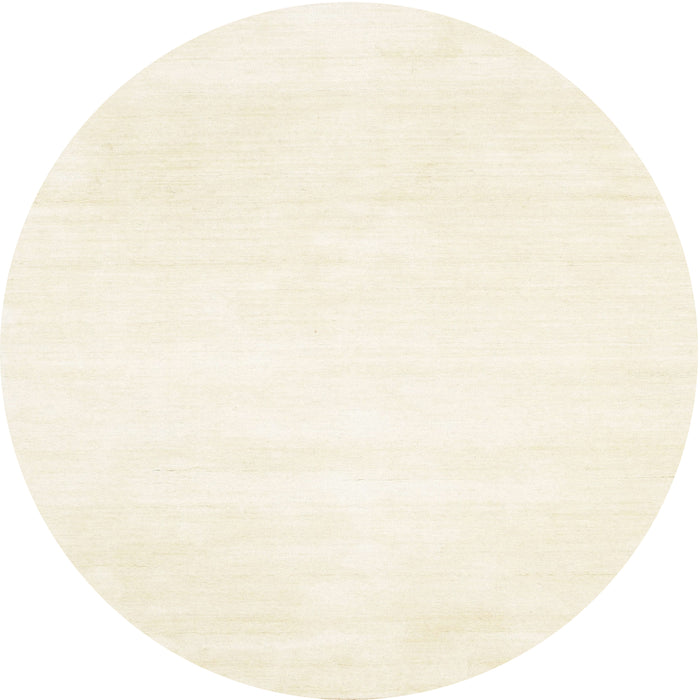 Round Contemporary Blanched Almond Beige Solid Rug, con117