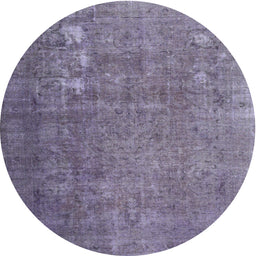 Round Contemporary Lavender Purple Persian Rug, con1186