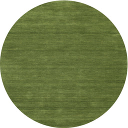Round Machine Washable Contemporary Seaweed Green Rug, wshcon118