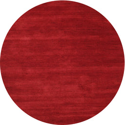 Round Machine Washable Contemporary Red Rug, wshcon119