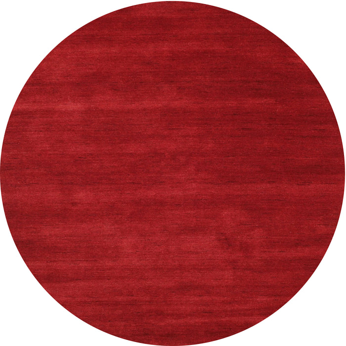 Round Machine Washable Contemporary Red Rug, wshcon119