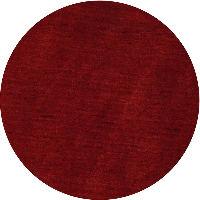 Round Machine Washable Contemporary Cranberry Red Rug, wshcon11