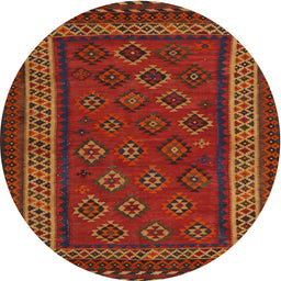 Round Machine Washable Contemporary Saddle Brown Rug, wshcon1206