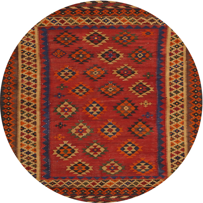 Round Machine Washable Contemporary Saddle Brown Rug, wshcon1206