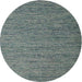 Round Machine Washable Contemporary Dark Gray Rug, wshcon1209
