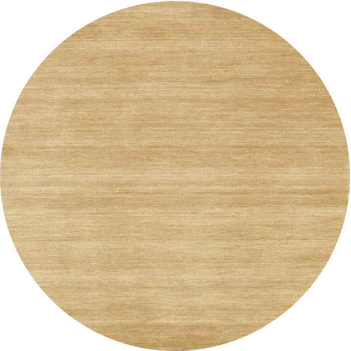 Round Contemporary Yellow Solid Rug, con120