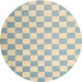 Round Contemporary Dark Gray Checkered Rug, con1214