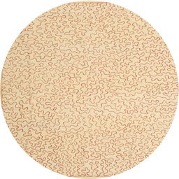 Round Contemporary Sandy Brown Modern Rug, con1219