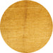 Round Contemporary Dark Orange Modern Rug, con1226