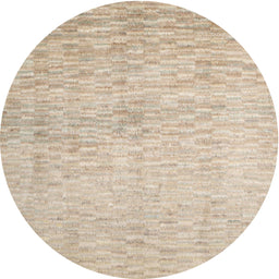 Round Contemporary Deep Peach Orange Modern Rug, con1227