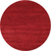 Round Machine Washable Contemporary Red Rug, wshcon122