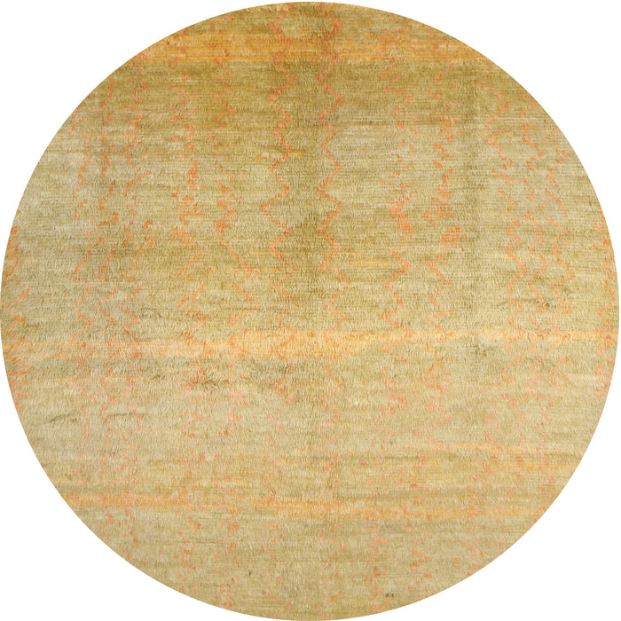Round Contemporary Yellow Modern Rug, con1230