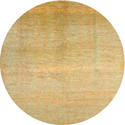 Round Machine Washable Contemporary Yellow Rug, wshcon1230