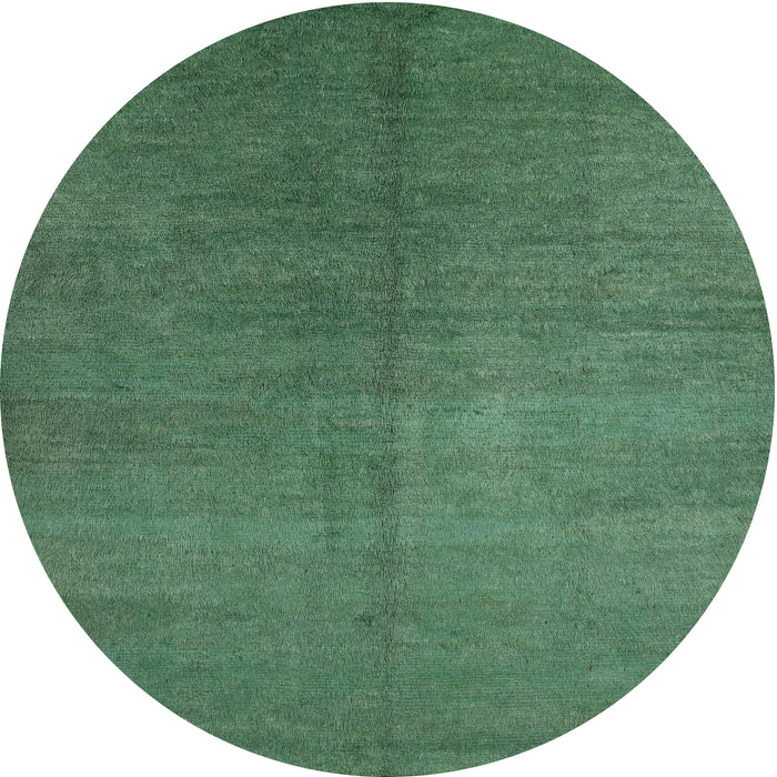 Round Contemporary Forest Green Modern Rug, con1231