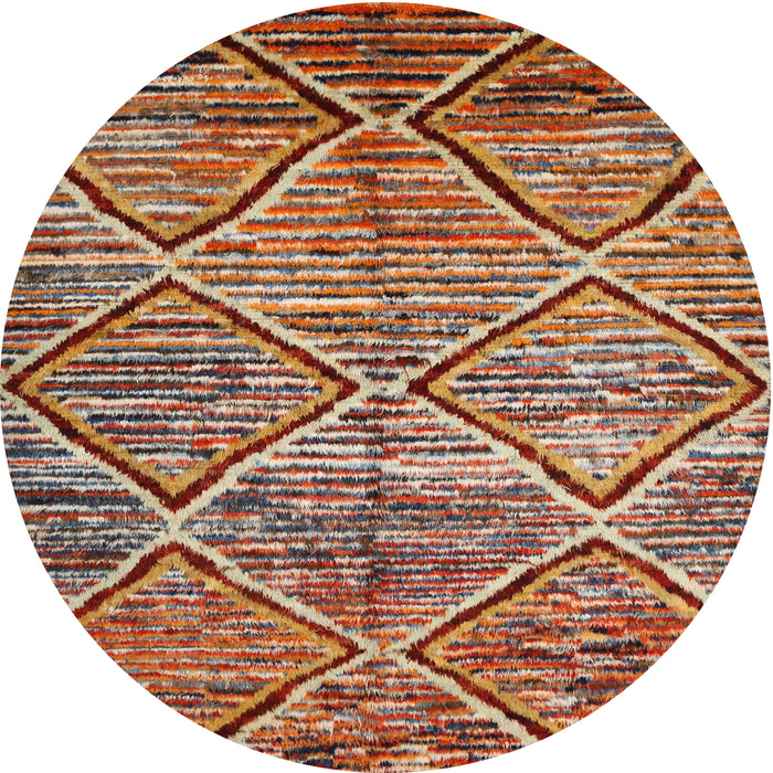 Round Contemporary Light Copper Gold Modern Rug, con1232