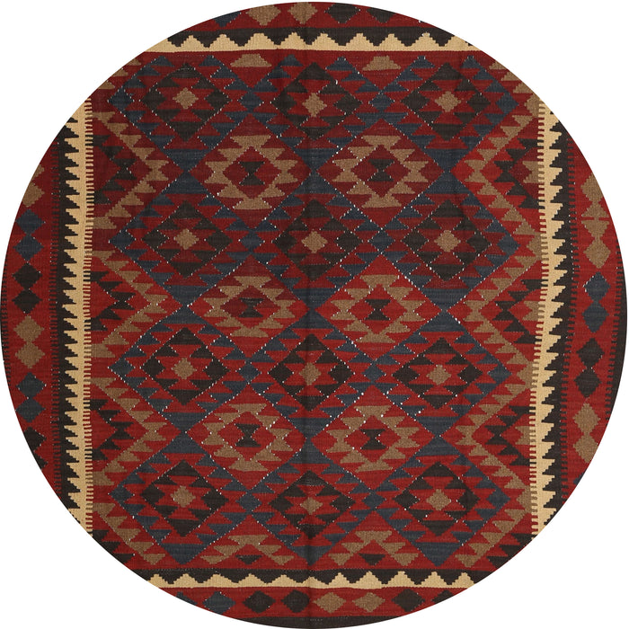 Round Machine Washable Contemporary Dark Brown Rug, wshcon1234