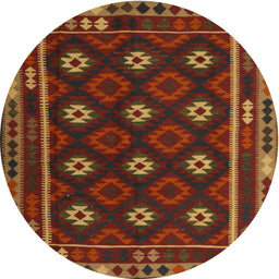 Round Machine Washable Contemporary Saddle Brown Rug, wshcon1237