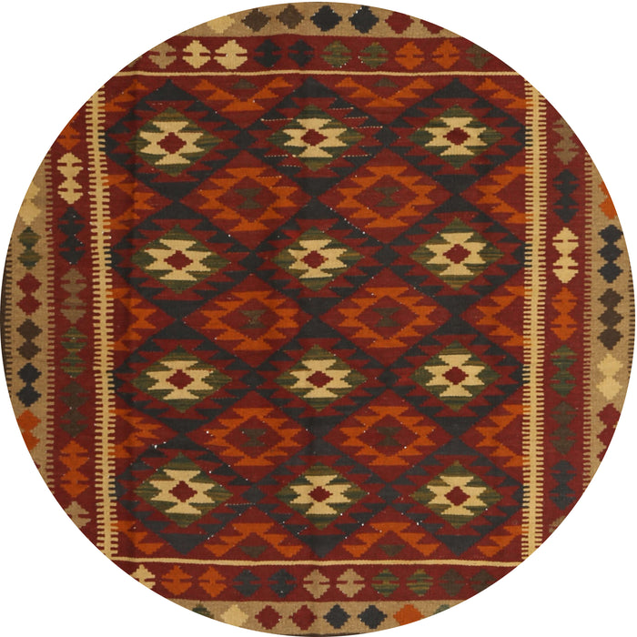 Round Machine Washable Contemporary Saddle Brown Rug, wshcon1237