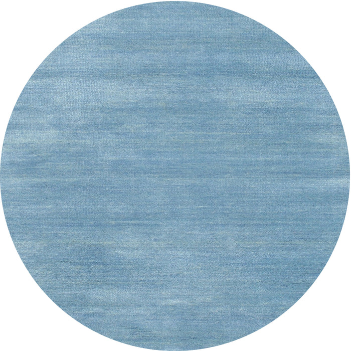 Round Contemporary Denim Blue Modern Rug, con123