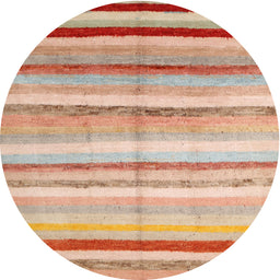 Round Machine Washable Contemporary Brown Rug, wshcon1242