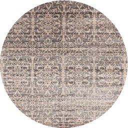 Round Machine Washable Contemporary Rose Pink Rug, wshcon1245
