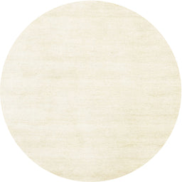 Round Contemporary Lemon Beige Solid Rug, con124