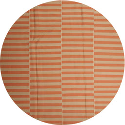 Round Machine Washable Contemporary Orange Red Rug, wshcon1257