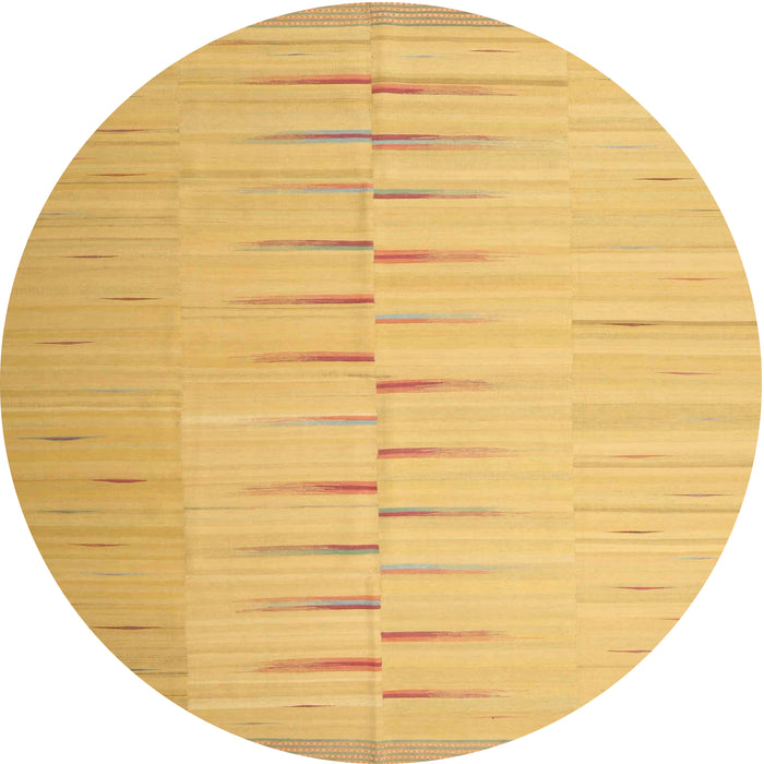 Round Contemporary Orange Modern Rug, con1261