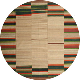 Round Contemporary Saddle Brown Modern Rug, con1265
