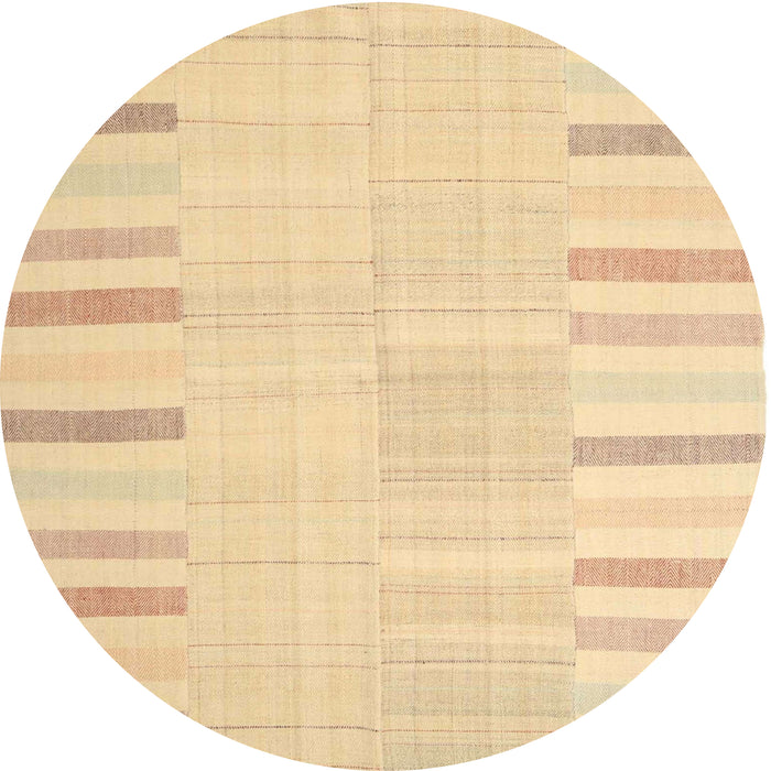 Round Machine Washable Contemporary Brown Gold Rug, wshcon1270