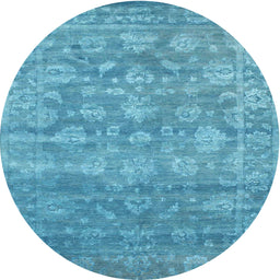 Round Contemporary Blue Ivy Blue Persian Rug, con1276