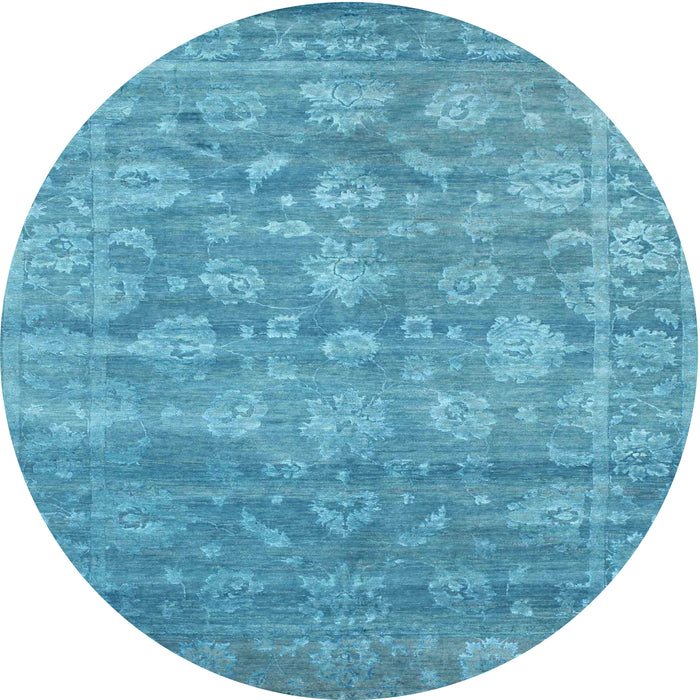Round Contemporary Blue Ivy Blue Persian Rug, con1276