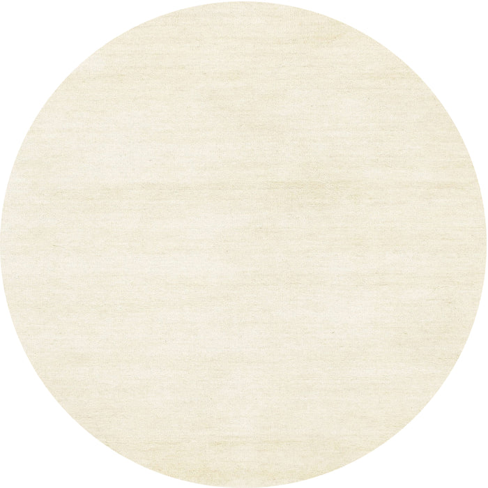 Round Contemporary Blanched Almond Beige Solid Rug, con127
