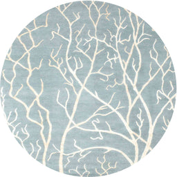 Round Contemporary Light Gray Modern Rug, con1284