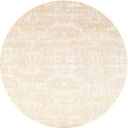 Round Machine Washable Contemporary Blanched Almond Beige Rug, wshcon1289