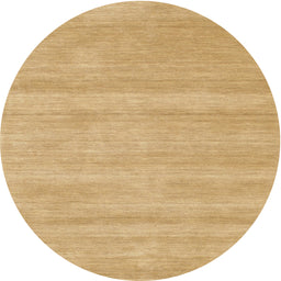 Round Contemporary Yellow Solid Rug, con128