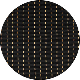 Round Contemporary Black Modern Rug, con1295